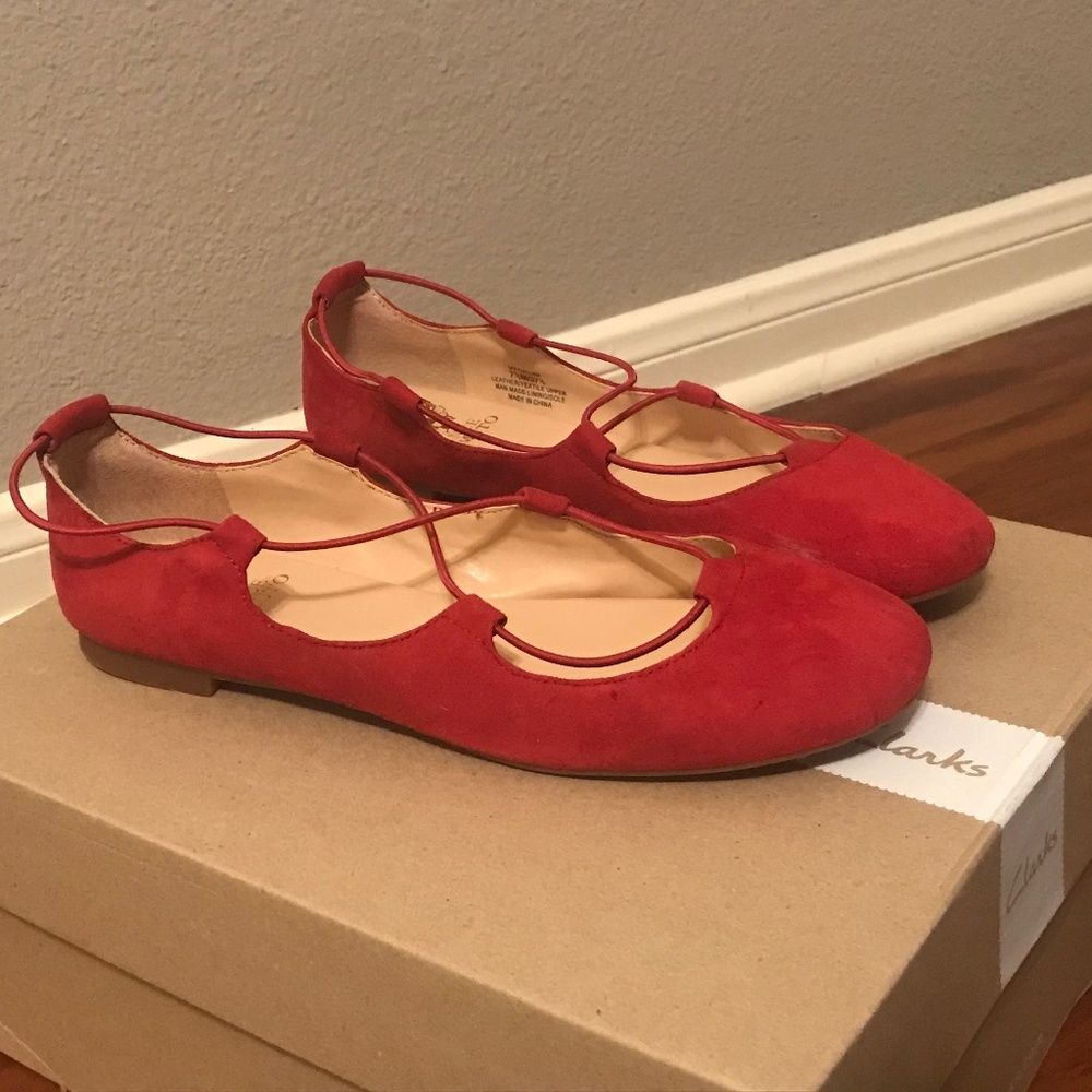 Leather Manmade Red Flat Party/Office/Casual